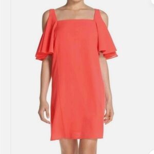 Ali & Jay Nordstrom Cut Out Cold Shoulder flutter sleeve crepe shift dress